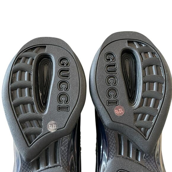 Gucci Run Sneaker Interlocking G Black Technical Knit Men's Size 12.5 US 13 NEW - Picture 10 of 16